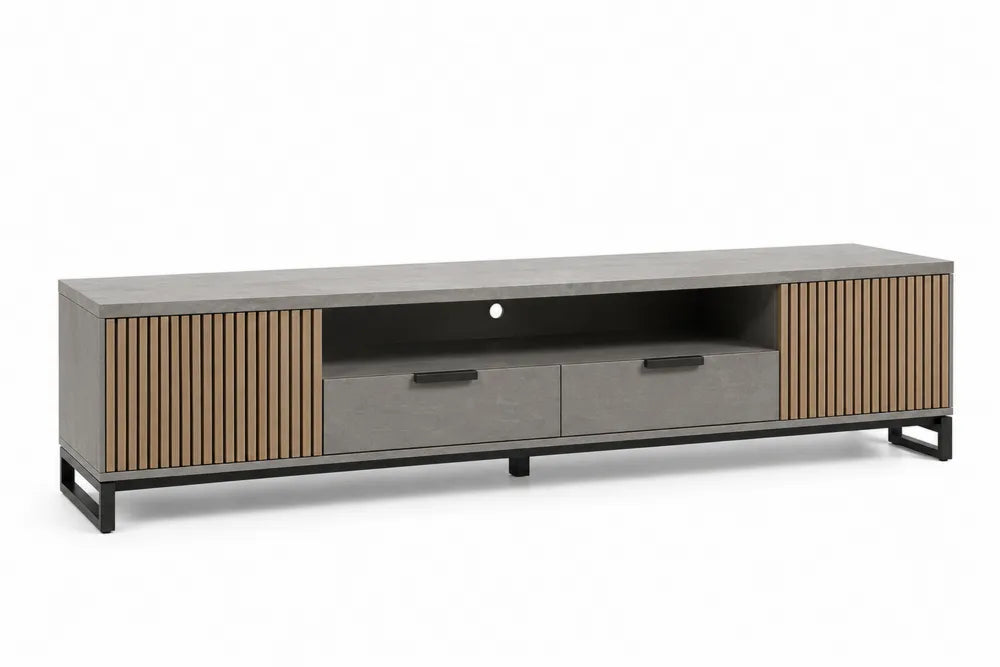 Mobile TV in legno e metallo nero 180x40x50 cm