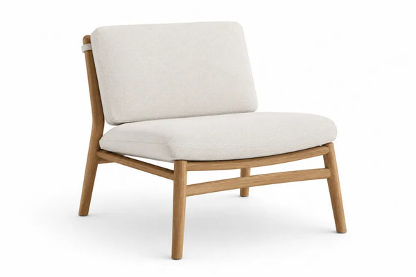 Sedia in legno e tessuto crema 70x65x75 cm